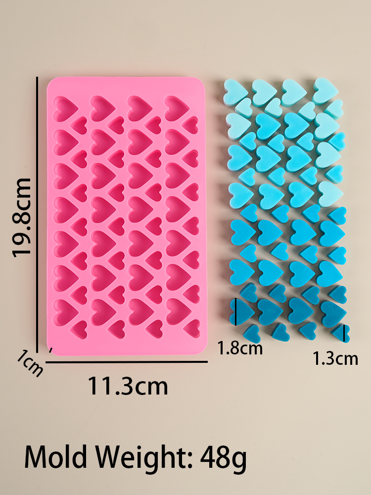 Molde de vela de silicona con forma de corazón de 56 compartimentos, bricolaje, grande, pequeño, pastel de amor, bandeja de hielo de Chocolate, moldes para hornear, decoración del hogar y vacaciones: Gris claro