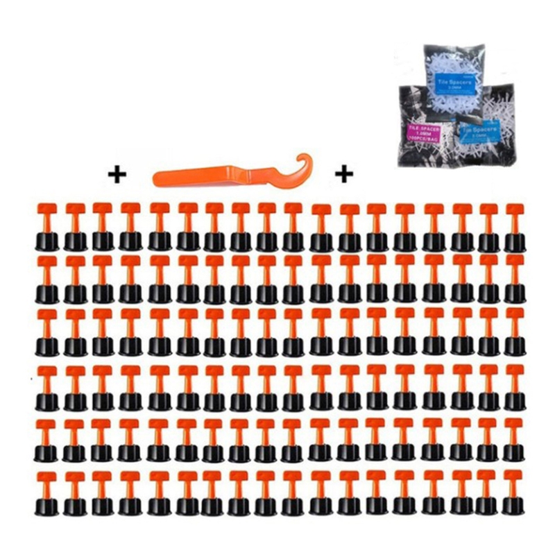 Tile Leveling System with Special Wrench Reusable Spacer Flooring Level Tile levellers Set System Construction Builiding: 402pcs