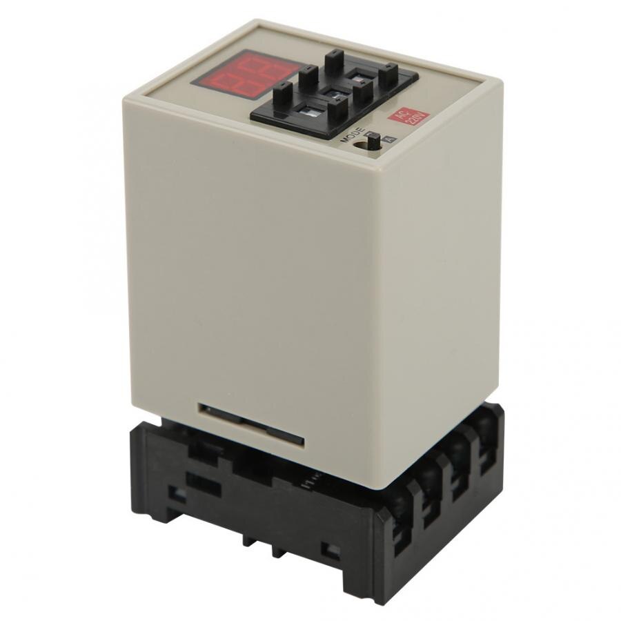 Digital Timer Display A/B Dual Mode with Base High Accuracy AC220V Delay Timer Relay Electric Measuring Tool
