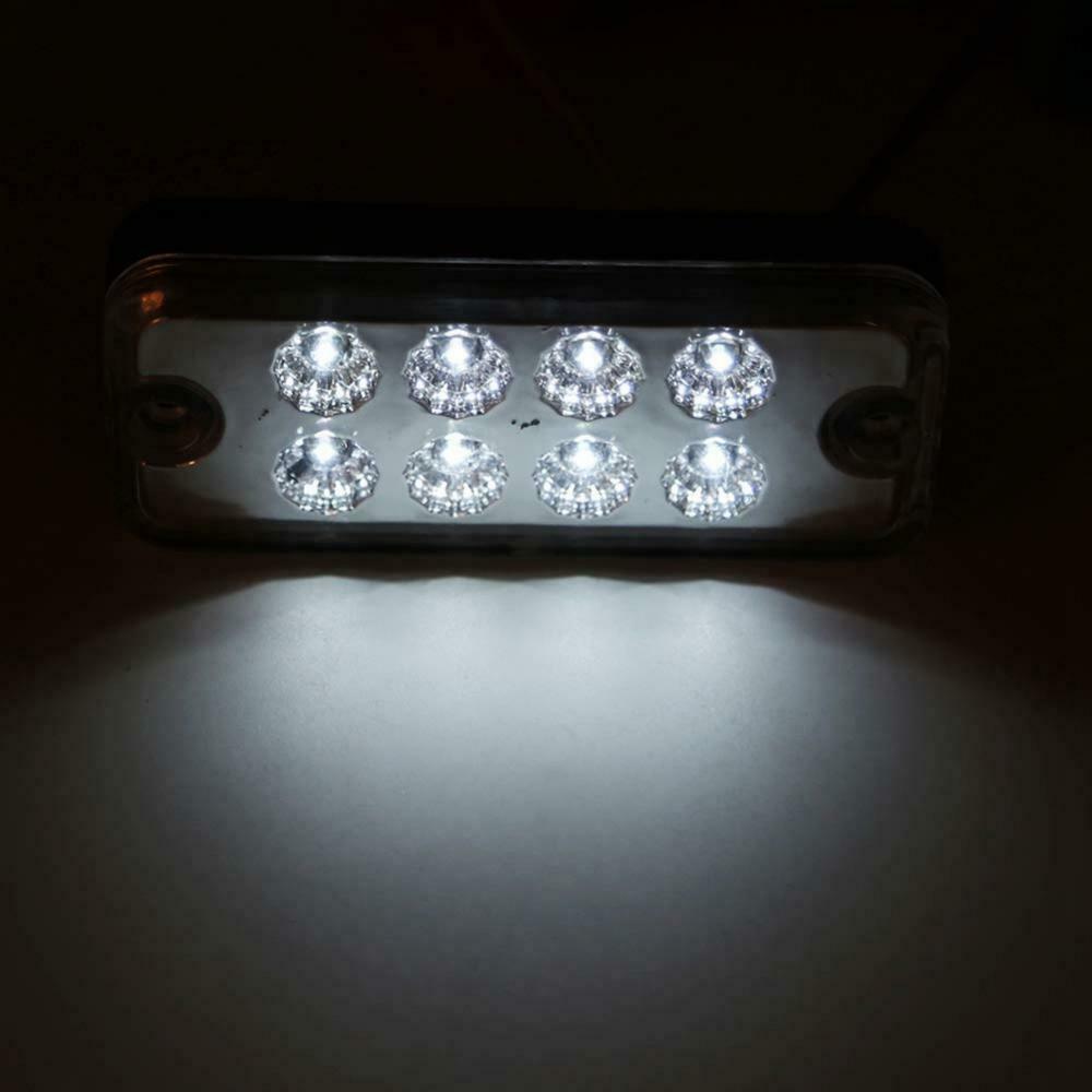 Fuleem-Luz LED de posición lateral para camión, remolque, camión, caravana, sellada, impermeable, 12V, 4 pulgadas, 8 LED, 6 uds.