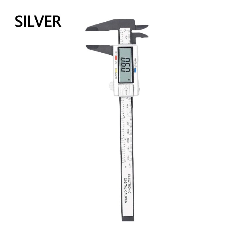 150mm 0-6 Inches Electronic Digital Caliper with Large LCD Screen Micrometer Measuring Tool Inch/Fraction/mm Conversion: Silver