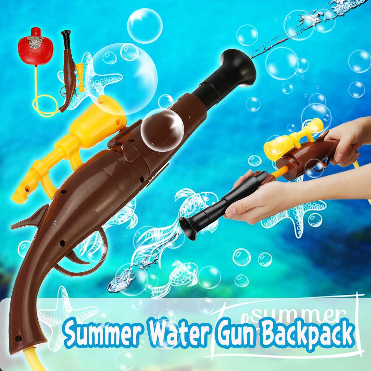 Big Tank Summer Water G un Fireman Backpack Water G un Large Water Squirt For Beach Lake Swim Children