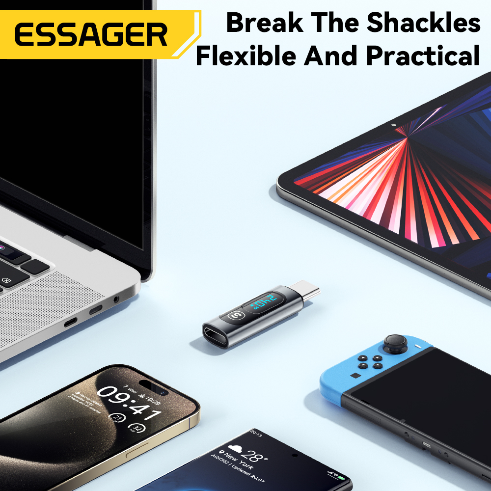 Essager USB C 3.0 OTG Adapter Type C To USB Type C PD 240W Digital Display Data Adapter 100W For Macbook Pro Air Samsung