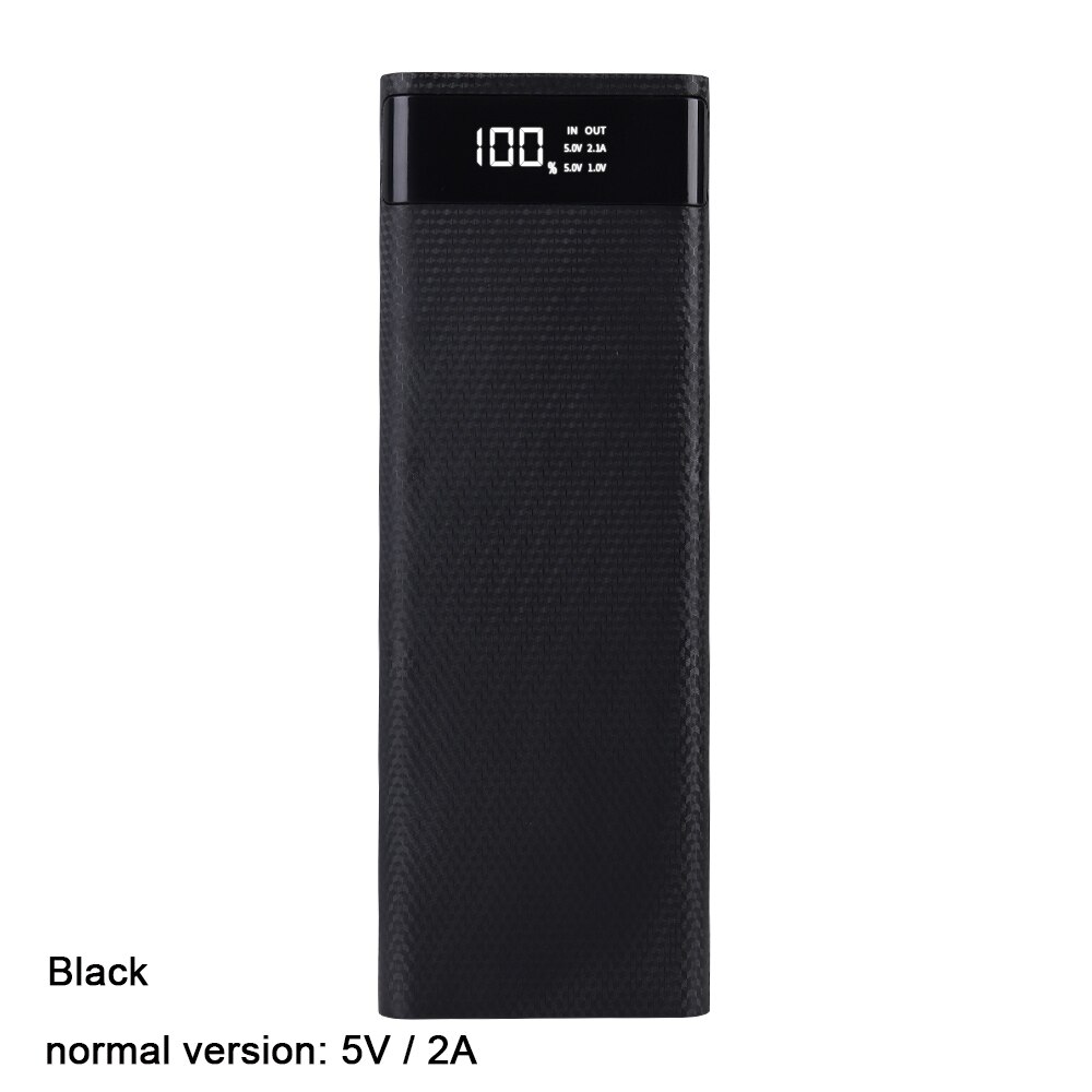 10*18650 Accumulatori E Caricabatterie Di Riserva Caso Dual USB CON Display Digitale Caricatore Del Telefono Mobile Dello Schermo Fai Da Te BORSETTE 18650 supporto della batteria di Ricarica box: Normal Black