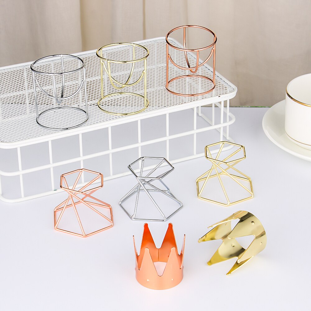 Metall Kristall Ball Basis Hexagon/Krone/Ei bilden Kugel Stein Unterstützung Anzeige Stand Figur Halfter Heimat Dekor Schreibtisch ornamente