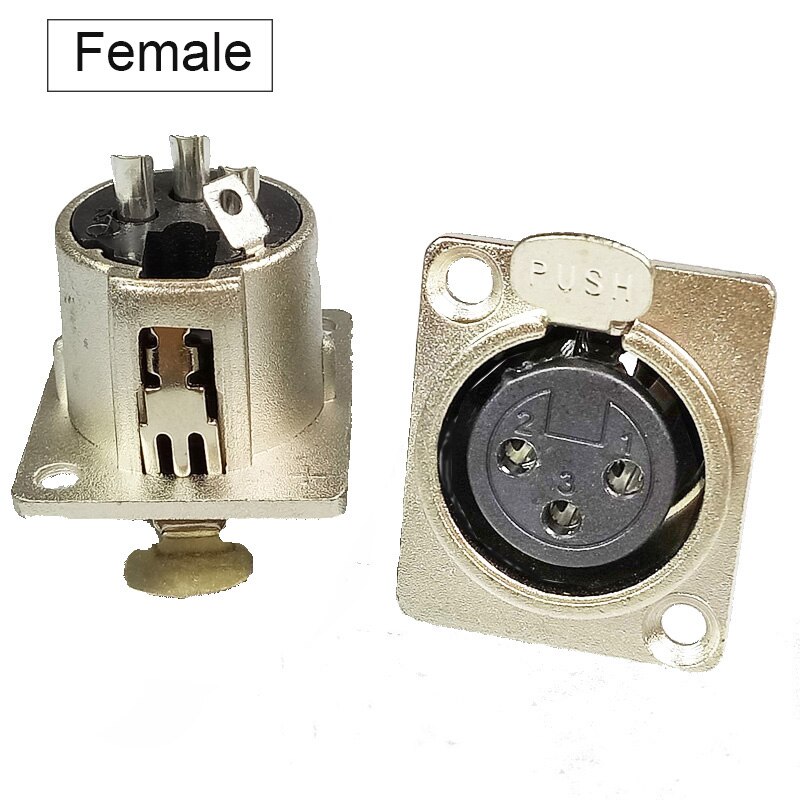 10pcs/lot XLR Connector 3 Pin Male / Female XLR Panel Mount Nickel Plated XLR Male Plug Jack Wire Connector