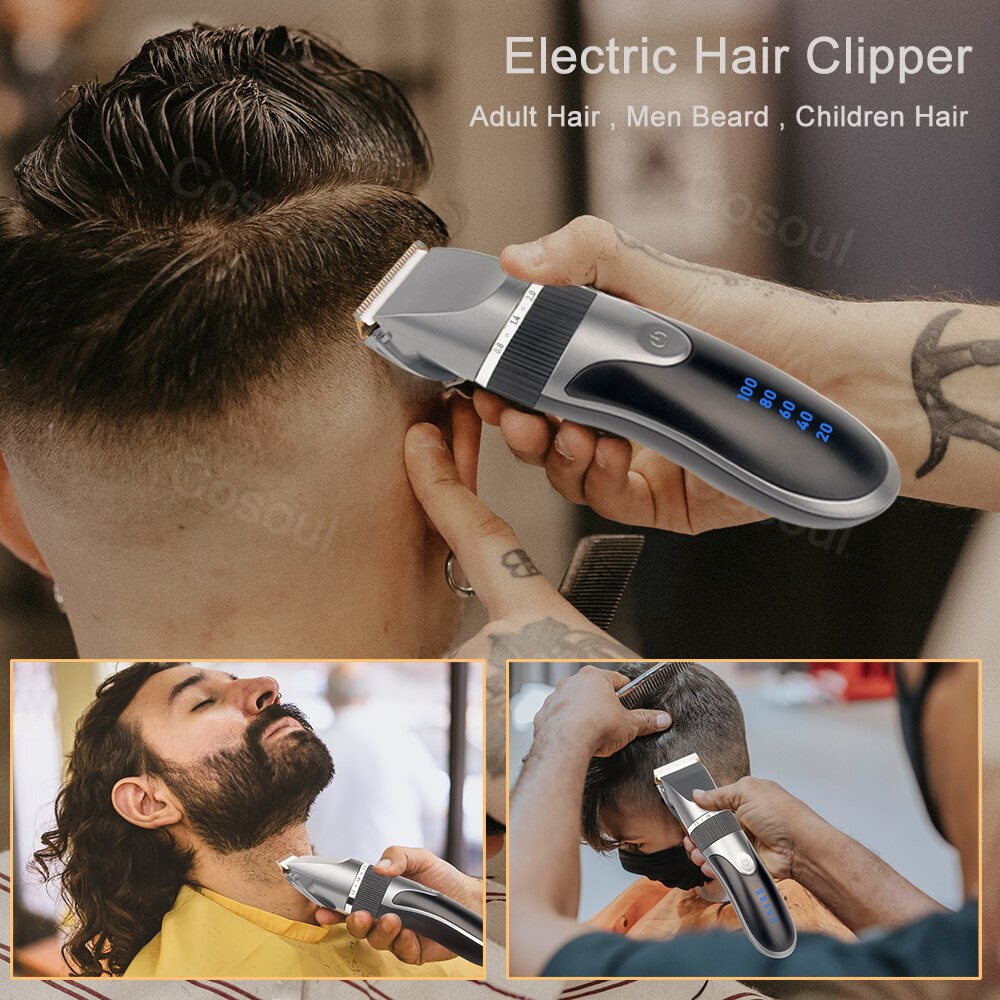 Haarschneidemaschine, elektrischer Friseur, Haarschneider für Männer, Erwachsene, Kinder, kabellos, wiederaufladbar, Haarschneidemaschine, professionell