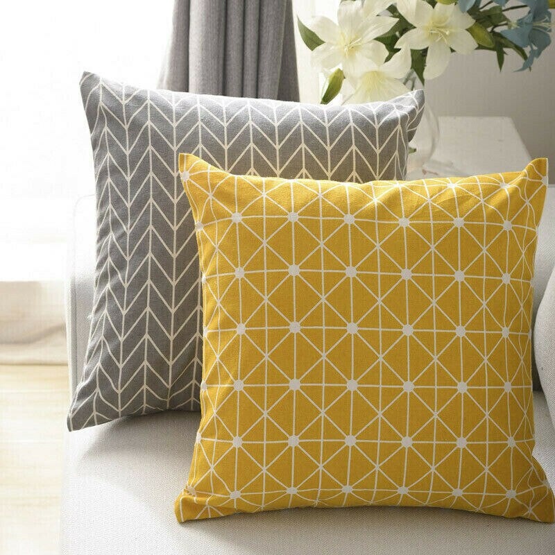 Geometrische katoenen linnen kussenhoes kussensloop banksprei modern kunstpatroon 45*45cm huisdecoratie decoratieve kussensloop