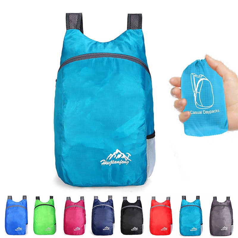 Letvægts 20l ultralette vandtæt, sammenklappelig udendørs camping vandreture rygsæk og opbevaringspose med høj kapacitet