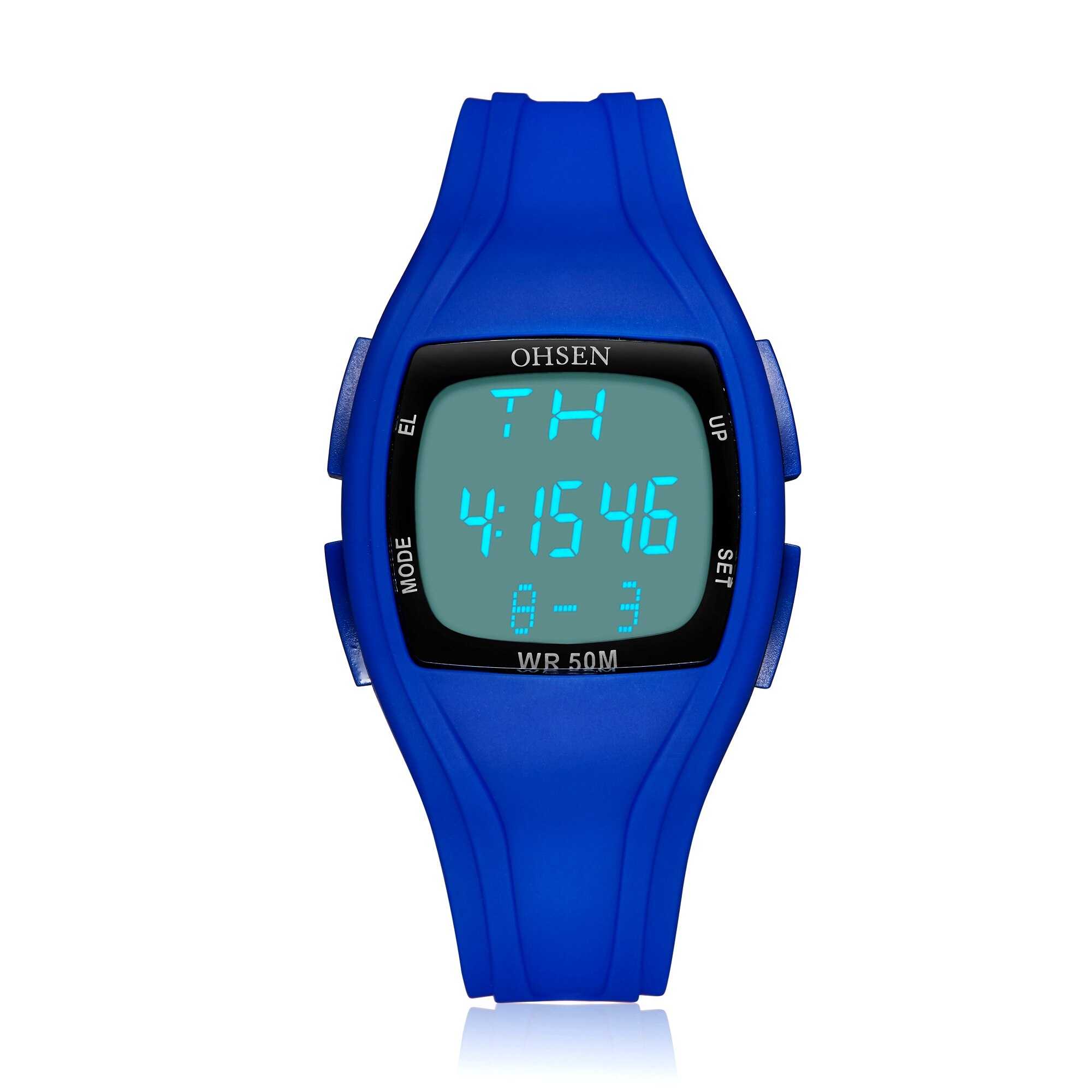 Digital Led Women Sport watches Blue silicone waterproof Lady Watch girl boy wristwatch stopwatch relogio feminino