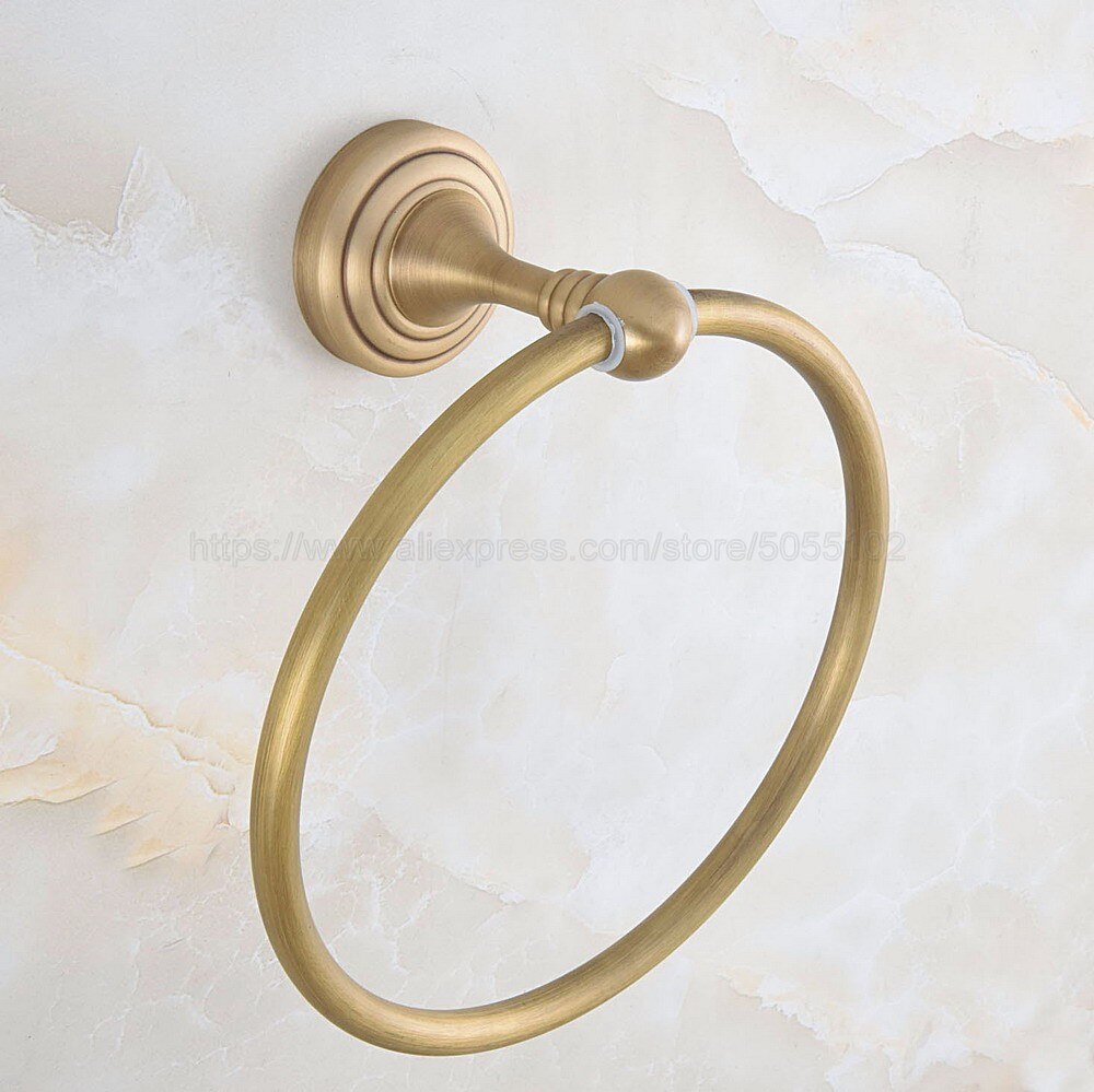 Wall Mounted Towel Ring Towel Bar Lavatory Towel Rack Holder Brass Antique Brass Bathroom Accessories zba727