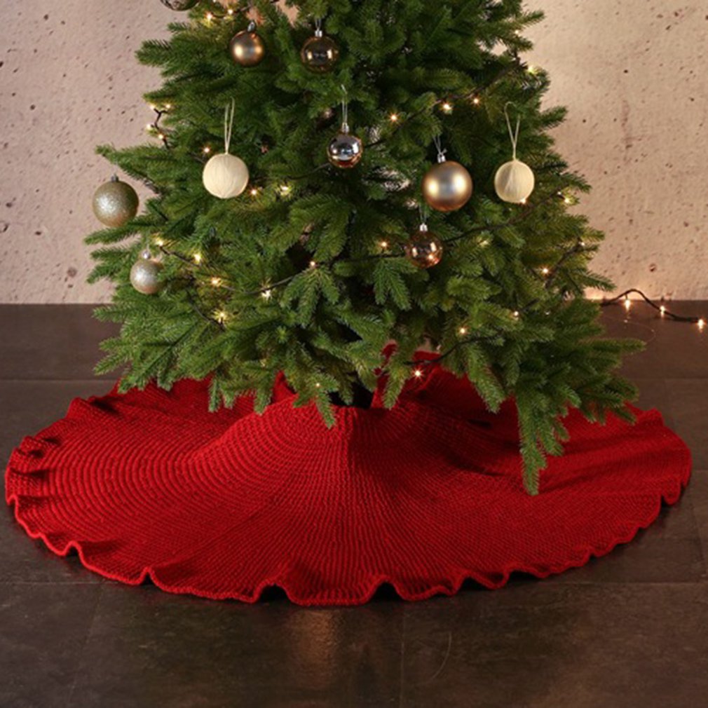 Hand-knitted Style Christmas Tree Skirt Christmas Tree Ornament Festival Supplies Atmosphere Cartoon