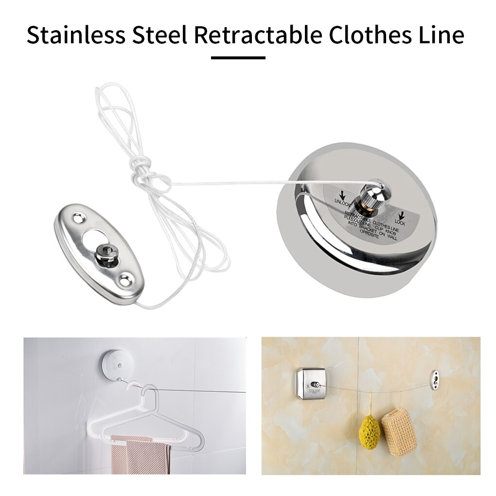 Clothes Drying Rack Rope Home Storage Stainless Steel Retractable Clotheslines Clothes Dryer Organiser Laundry Hanger