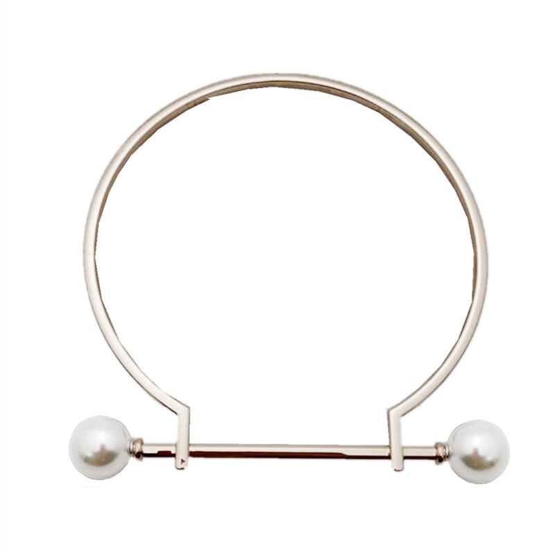 Naśladuj perły uchwyty robić torebek wymiana torba metalowa uchwyt DIY torby na ramię uchwyt robić robienia torebek uchwyty akcesoria robić toreb: Srebrny