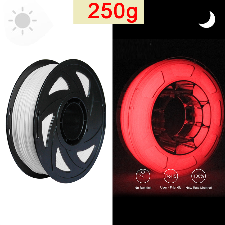 PLA glühen in das dunkel Nachtleuchtende Filament 1,75mm Kunststoff 3D Drucker Materialien glühend Regenbogen verrotten Glühwürmchen Grün Filamente: rot glühen- 250g