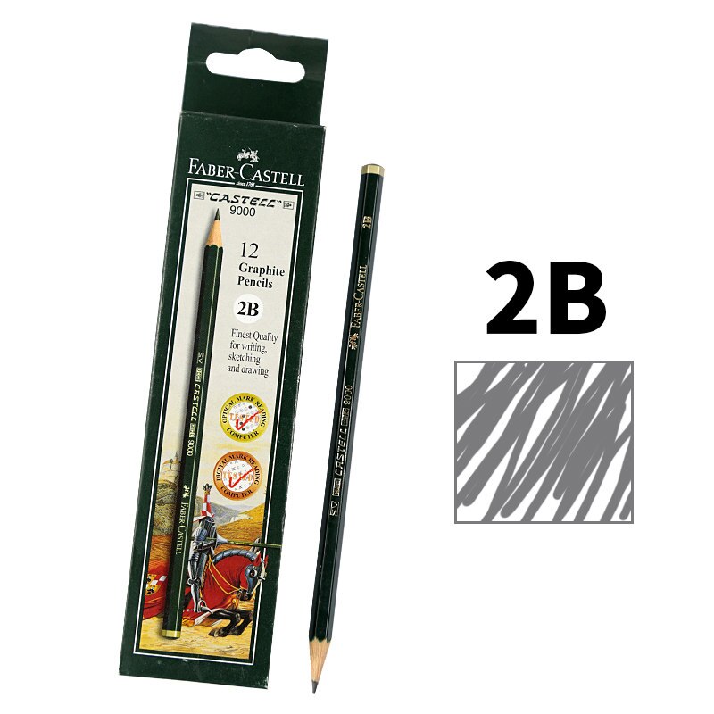 12/16Pcs Wood Sketch Pencil 6H-8B Art Graphite Pencils for Writing Charcoal Pencil Artists Drawing Set: 12 pieces 2B