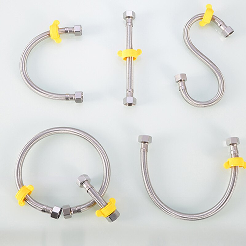 PHONKOM Braided Hose DN15 G1/2" Thread Stainless Steel Inlet Tube Explosion-proof Metal Connection Flexible Pipe Bathroom Heater