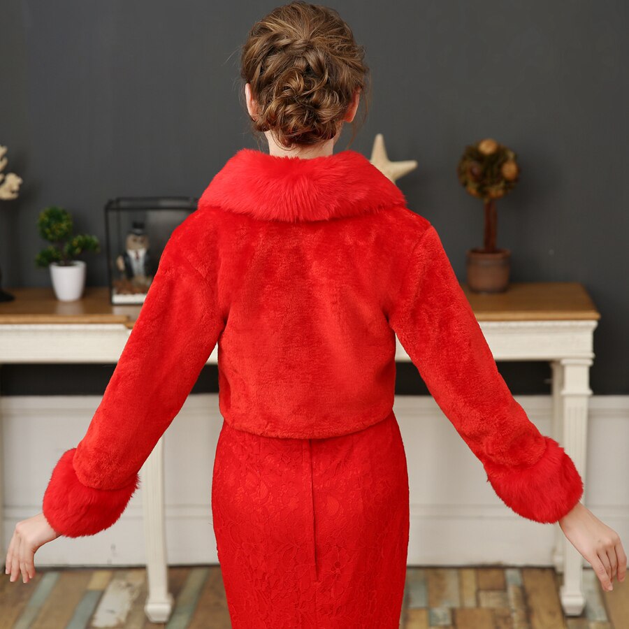 Jiayigong Goedkope Red Wedding Jacket Bolero Bridal Wrap Voor Party Dress