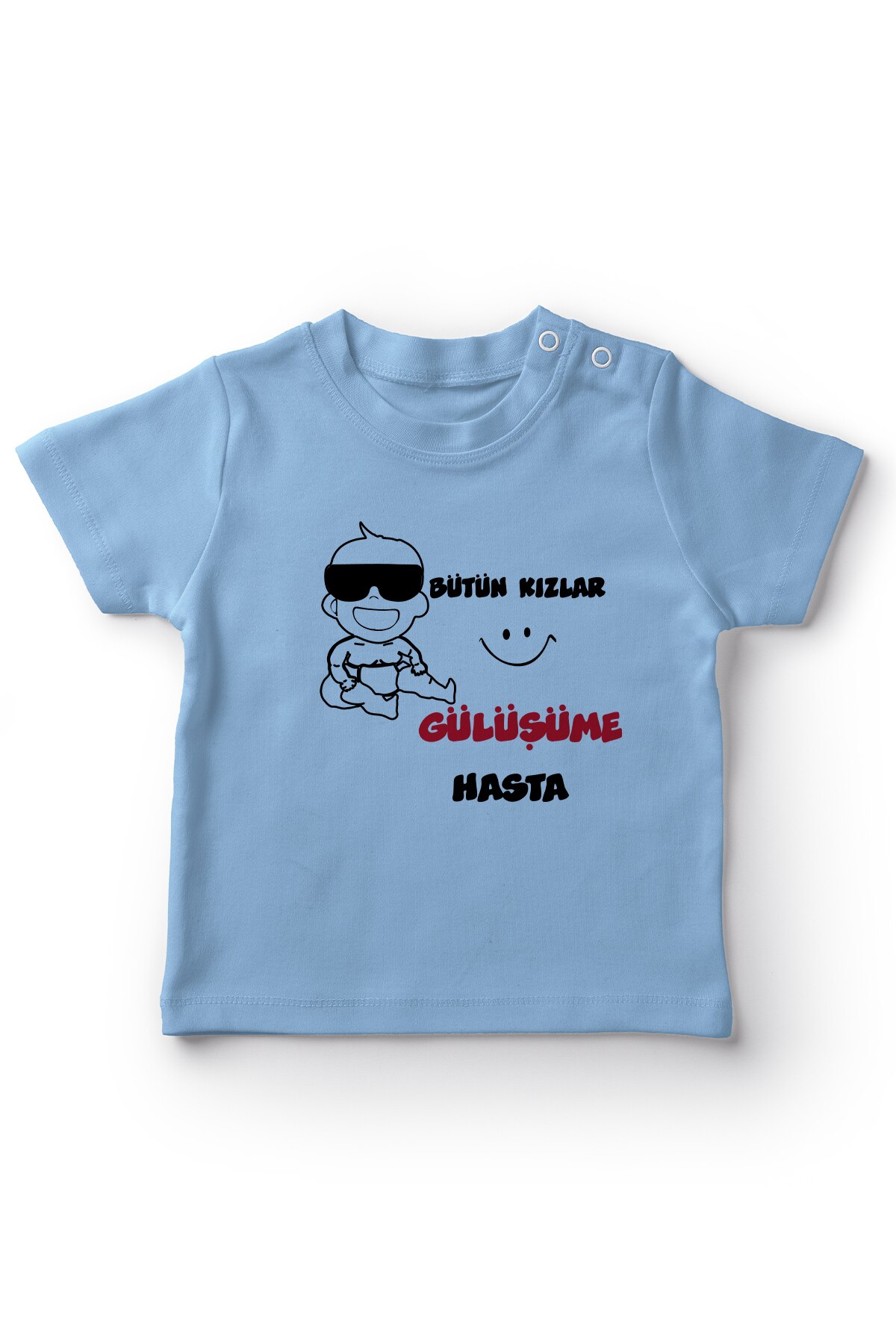 Angemiel baby alla tjejer gülüşüme sjuka män baby t-shirt blå