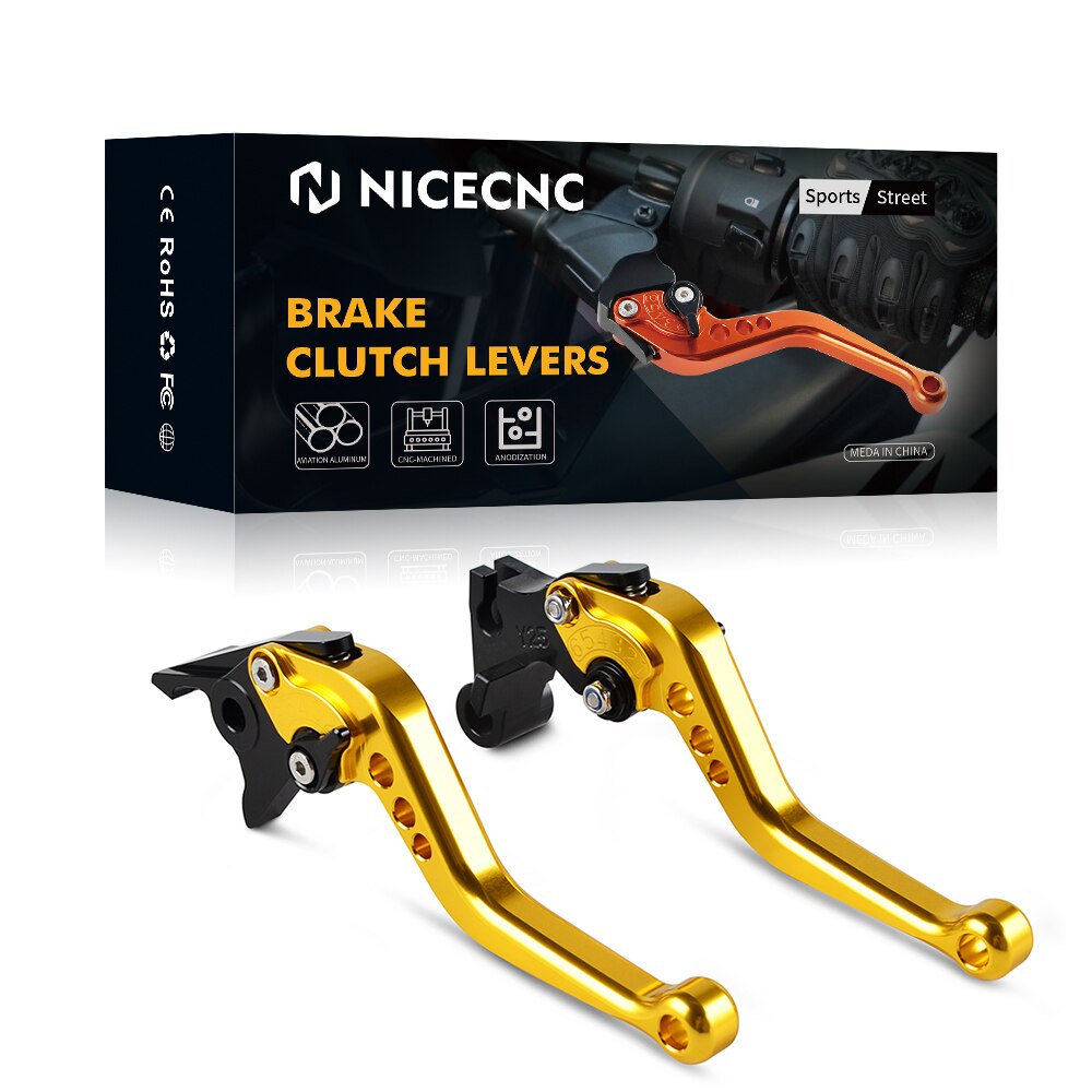 Alavanca de freio e embreagem para motocicleta, para kawasaki z900, z650, z 650, versys 650, versys 1000, ninja 650r/tablete vulcan/s 650cc: gold Short