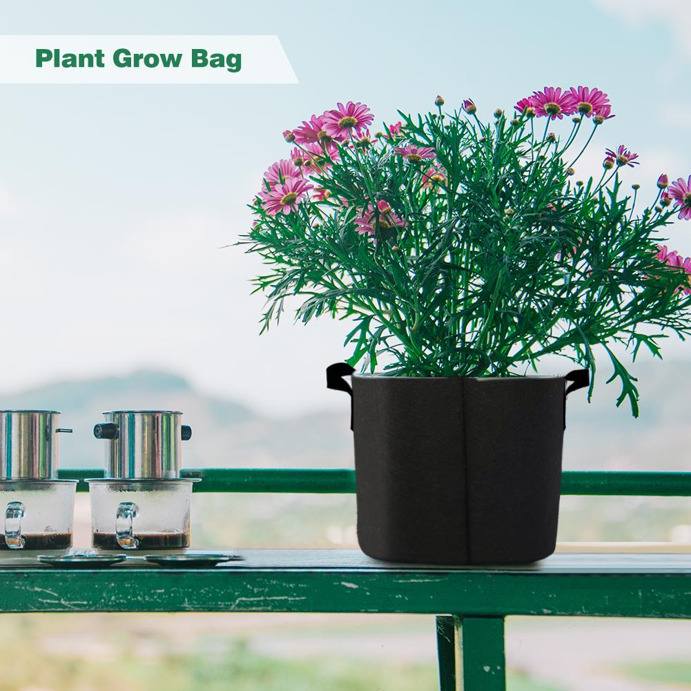 Bolsas de fieltro para cultivo, maceta de tela para jardinería, cultivo de verduras, jardín, flores, 5/10 piezas, 3/7/10 galones