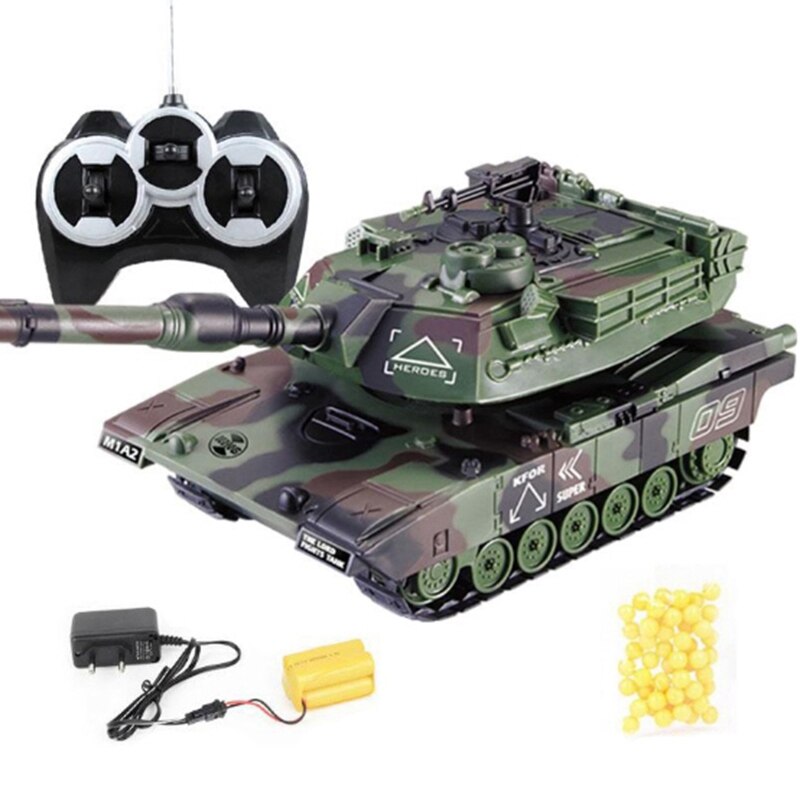1:32 coche inalámbrico RC tanque de guerra vehículo principal Control remoto tanque electrónico Hobby niño juguetes Crawler para el coche verde-enchufe de la UE: Default Title