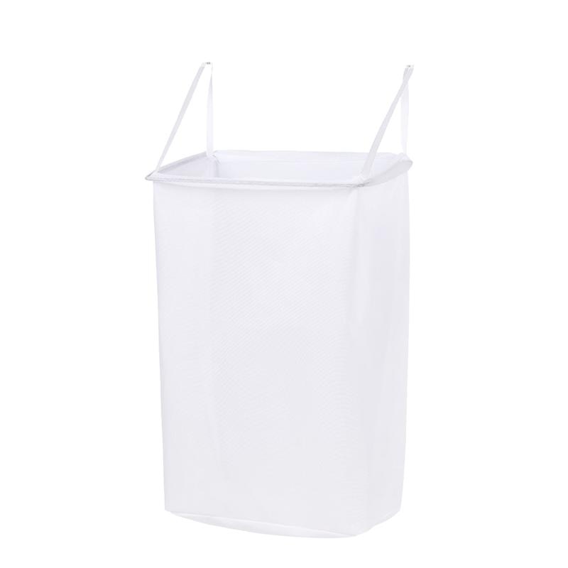 OUNONA Wall-mounted Laundry Baskets Portable Dirty Clothes Hamper Hanging Storage Basket Household Storage Bag with 2 Hooks
