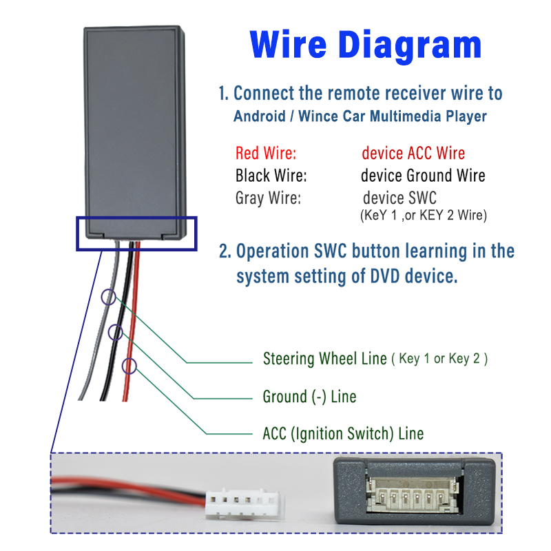 Universal Wireless Steering Wheel Remote Control Multi-function Button For android Car Radio DVD GPS Navigation Bluetooth music