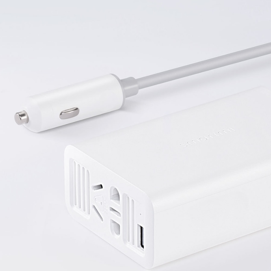 Xiaomi Mijia SMARTMI 100W Portable Car charger Inverter Converter DC 12V to AC 220V with 5V/2.4A USB Ports Car power with Socket