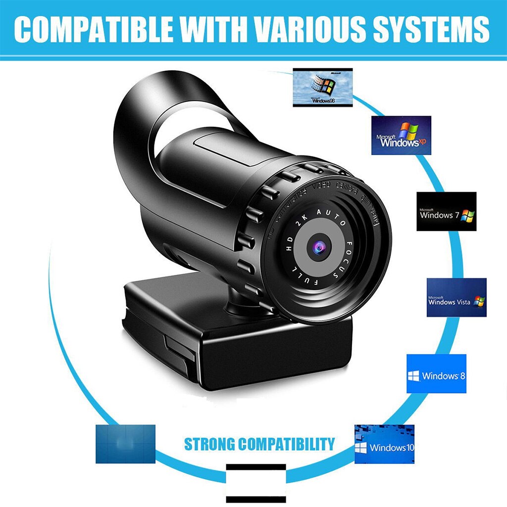 2K 4K High Definition Webcam Met Ingebouwde Microfoon Groothoek View USB2.0 Plug En Play Camera voor Conferentie Bellen