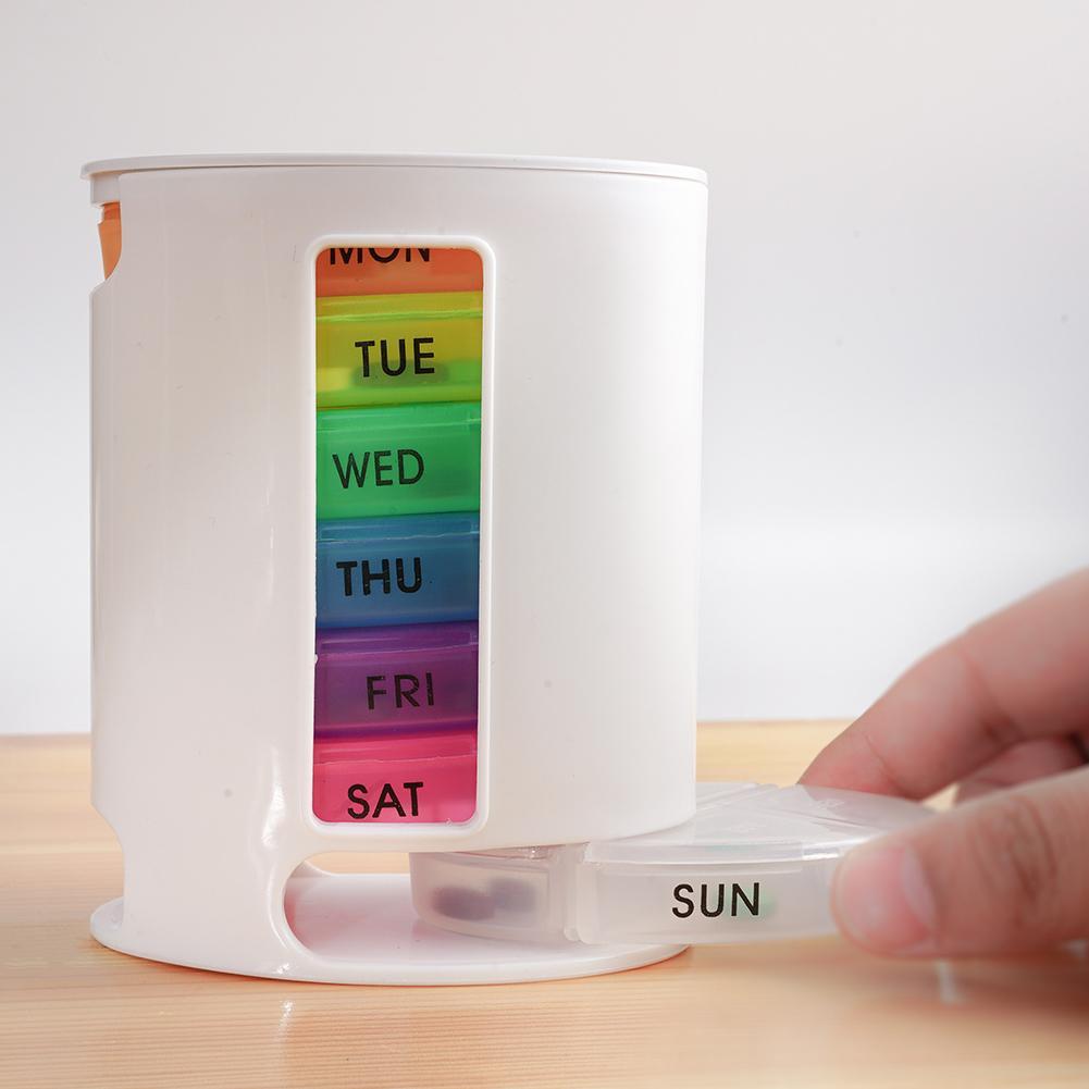 7 Days Pill Case Case Weekly 28 Grid Medicine Capsules Care For Adult Tablet Organizer Elderly Box Splitters Healthy St D7R9