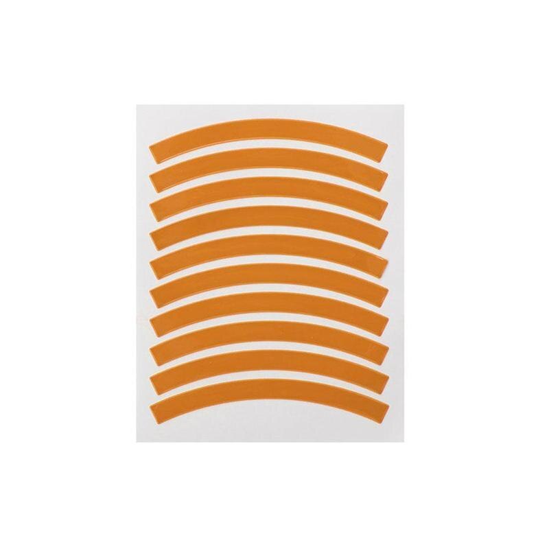 Pegatinas reflectantes para bicicleta de equilibrio para niños, calcomanías para rueda, apliques de advertencia para neumáticos, cinta de seguridad, accesorios para bicicleta, 10 Uds.: light orange