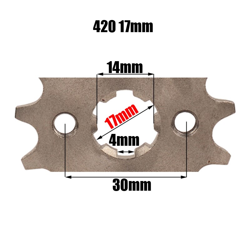 Front Engine 420# 17mm 20mm 17T Teeth Chain Sprocket With Retainer Plate Locker