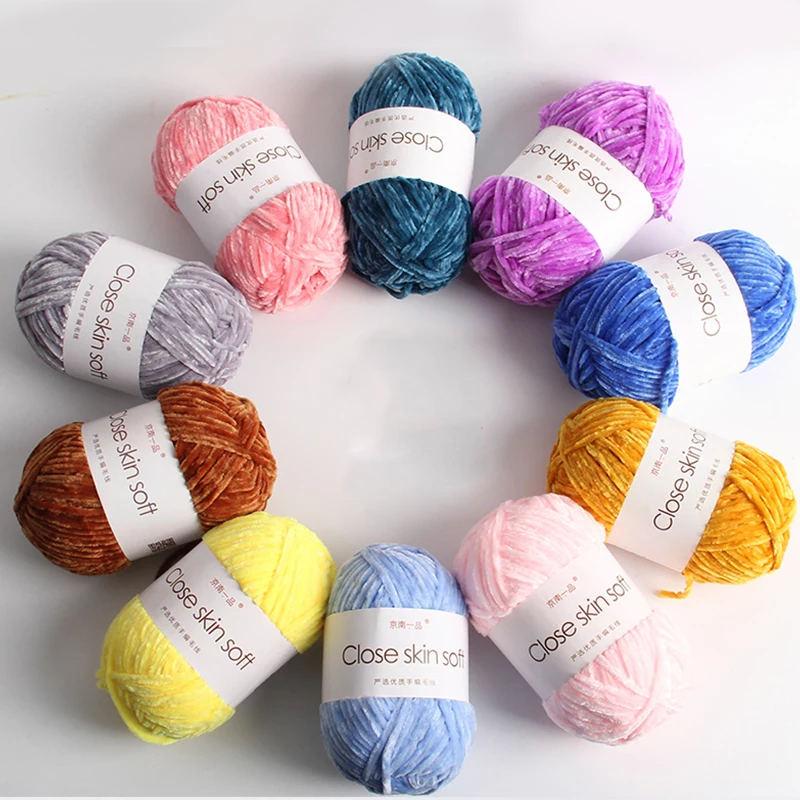 100g / 1 Stück Count Chenille Samt Wolle Dickes warmes Garn Manuell DIY Häkelgarn Strickwolle Baby Nutzwolle Serie Häkeln Par