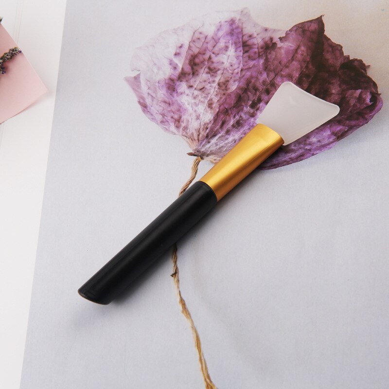 S'AGAPO 1PCS Face Beauty Silicone Facial Mask Brush Soft Head Silicone Brush Homemade Makeup Mask Application Brush: Black