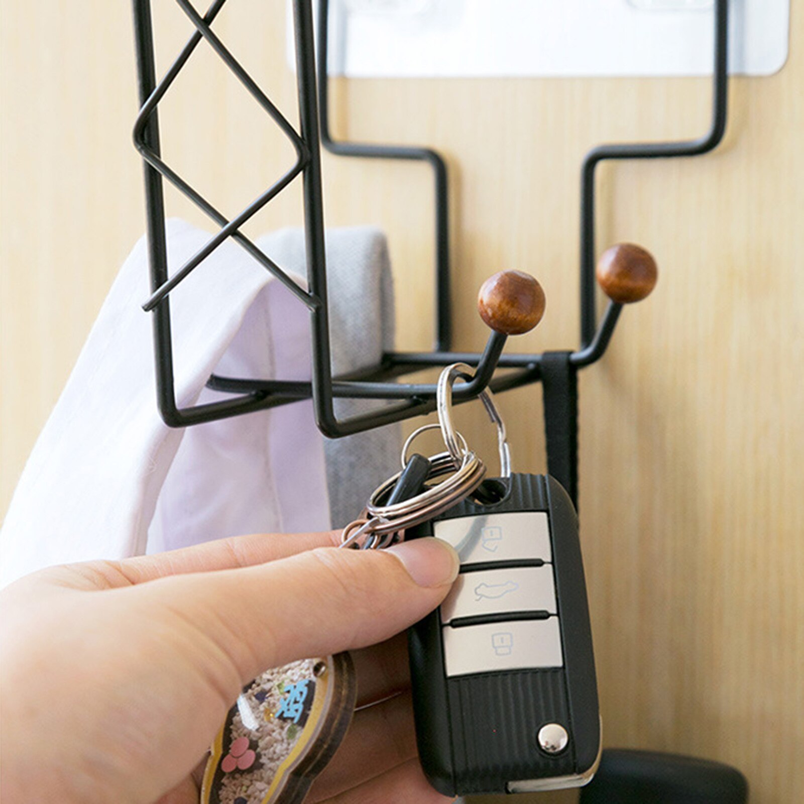 Bicycle Helmet Rack Free Perforated Motorcycle Hanger Multifunctional Wall-mounted Hat Storage Rack Without Trace Paste Coat Rac