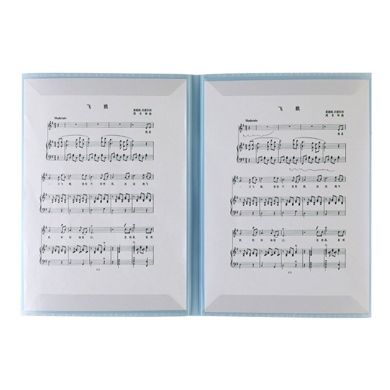 Cartella di punteggio musicali espandibile 4 pagine raccoglitore di musica A4 scrivibile per disegnare file di modifica per la memorizzazione di file per insegnanti D5QC