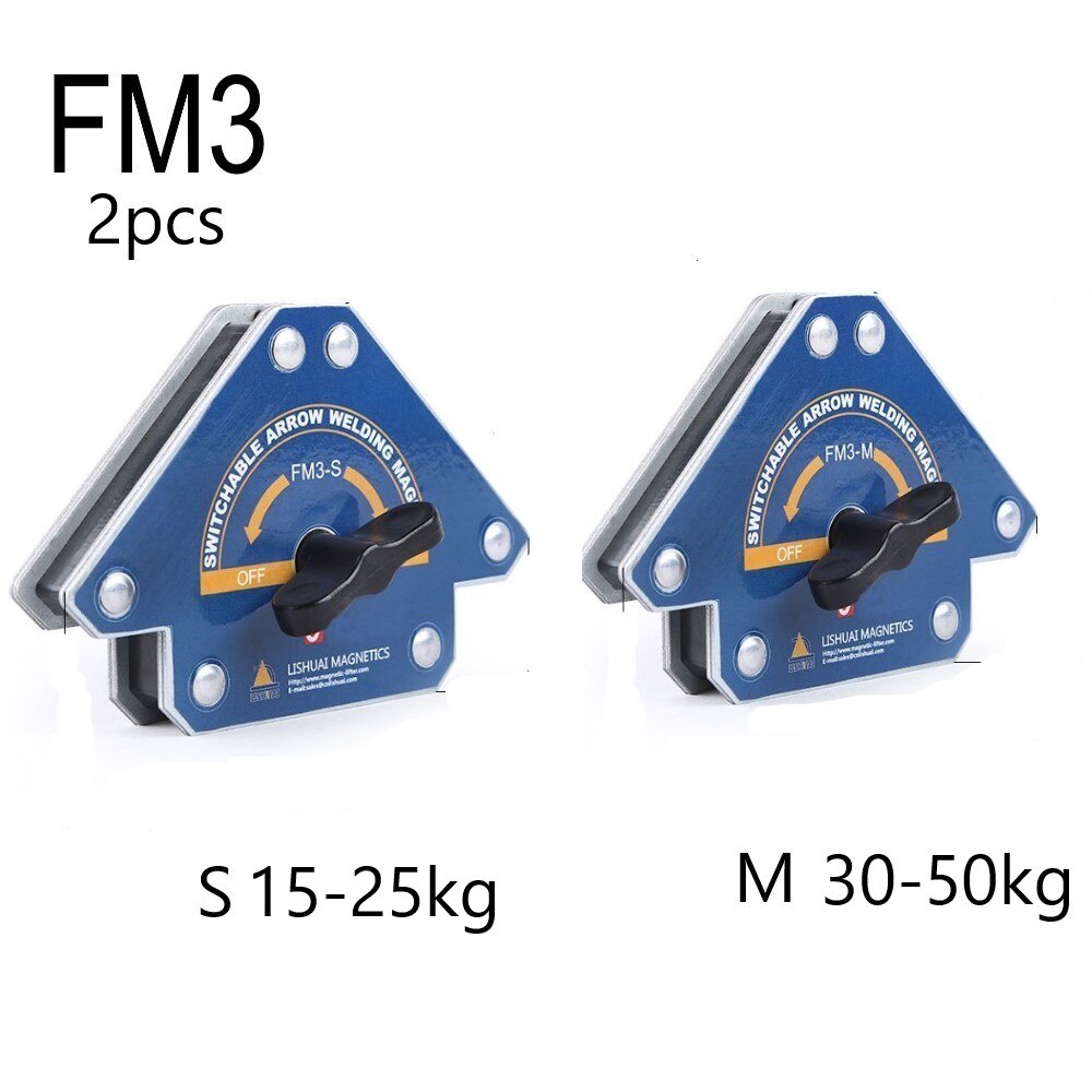 2pcs Switchable Arrow Welding Magnet On/Off Switch Arrow Magnetic Welding Holder Fixer Positioner Auxiliary Locator Tool FM1-4: FM3 15-50KG