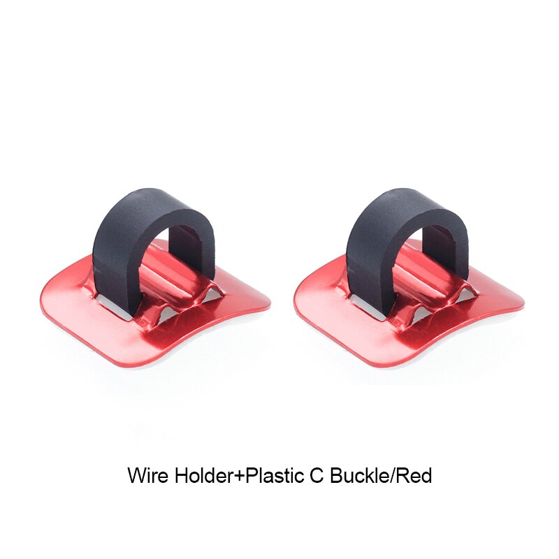 Bicycle Cables Housing Plastic/Aluminum Bike Oil Tube Fixed Clips C Shape Shift Brake Guide Cable Tube Fixed Clamp Frame Buckle: Red(Plastic buckle