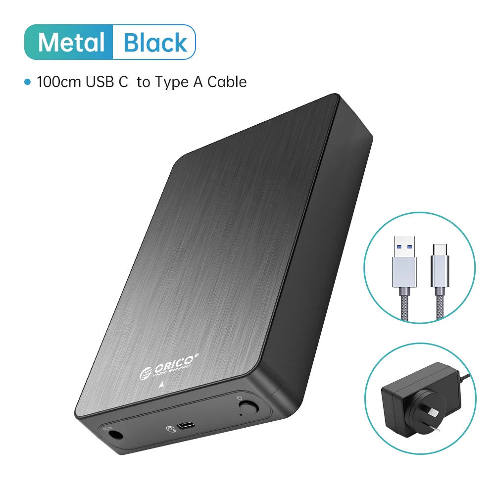 Orico Hdd Case 3.5 "Harde Schijf Behuizing Usb Type C Sata 6Gbps Voor Ssd Hdd Externe Harde Schijf Case Ondersteuning Uasp 18Tb: Grey