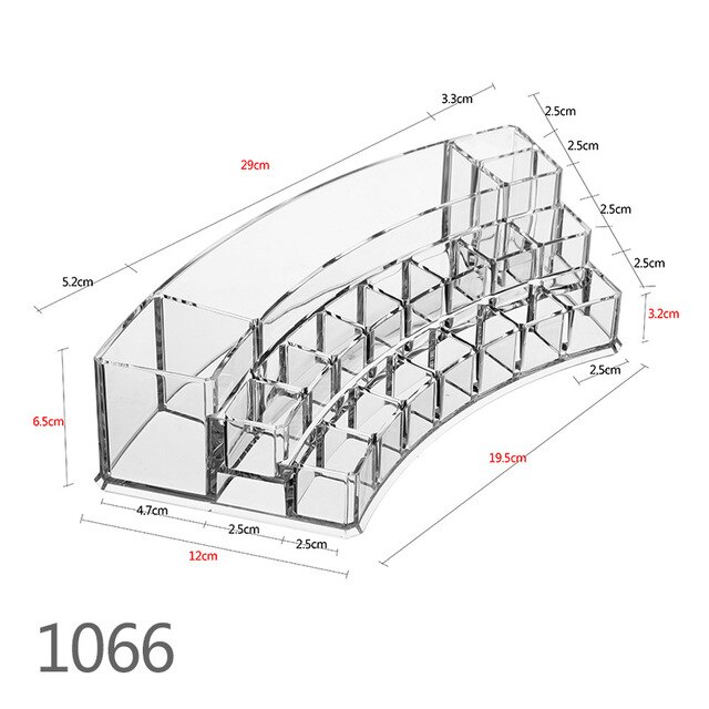 Acrylic storage drawer Multi-porous cosmetics jewelry storage organizer Transparent plastic porous lipstick storage box: 1