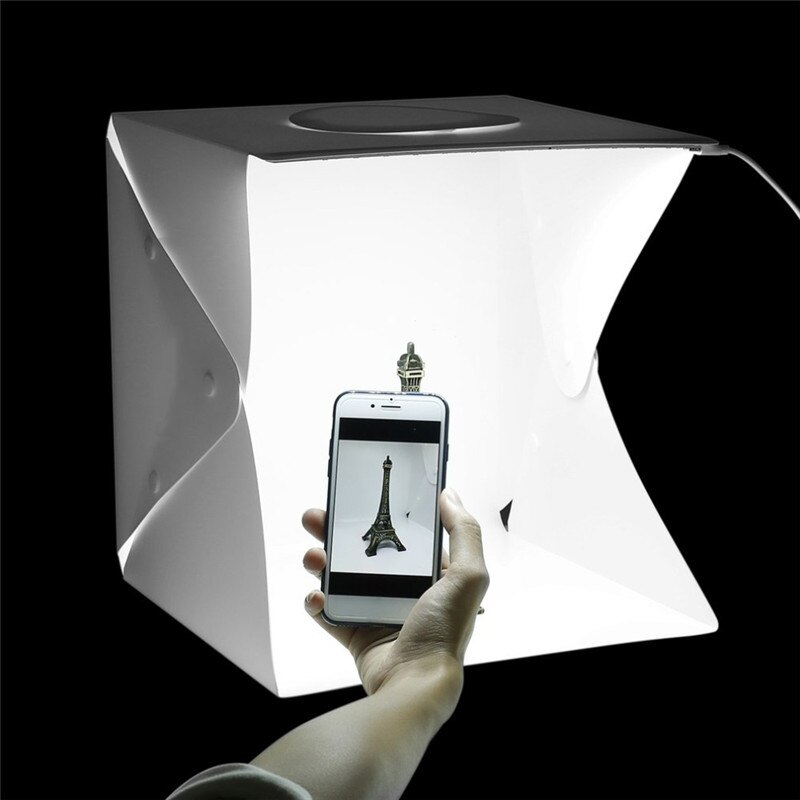 Mini Folding Lightbox 30*30cm Portable Photographic Studio Lighting LED light Softbox studio Kit Lightbox with 4 pcs background