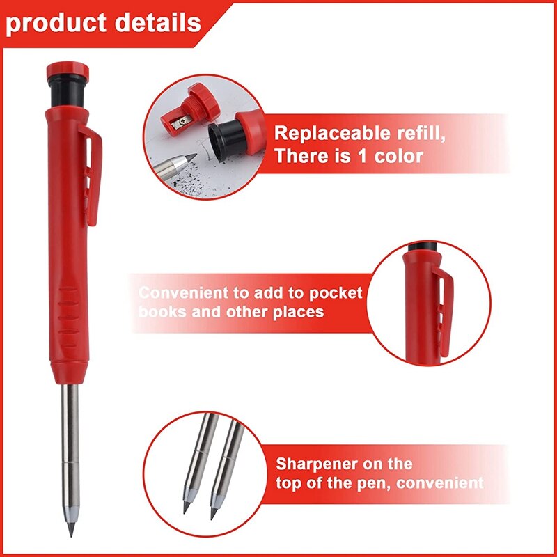 Deep Hole Mechanical Pencil Marker Marking Tool, for Carpenter