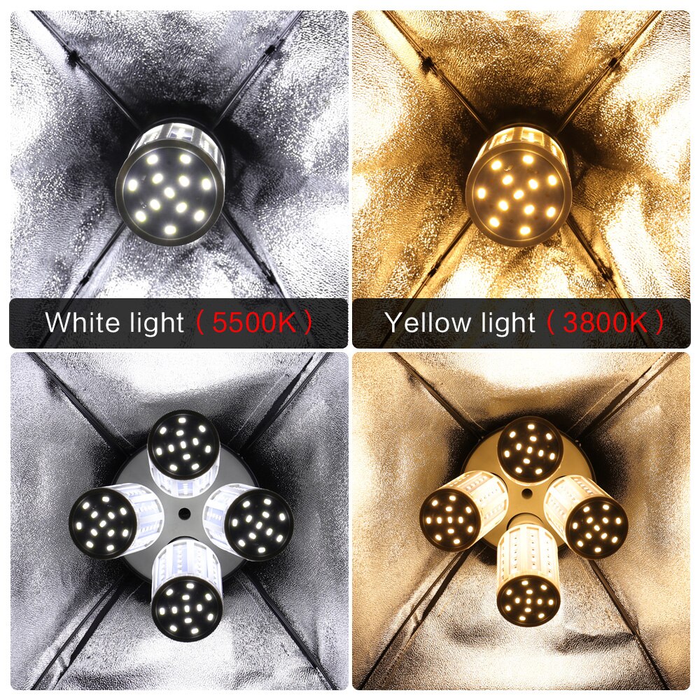 LED High Bright Photography Corn Lighting Bulbs E27 Base White Yellow Light For Softbox Photographic Photo Video Studio