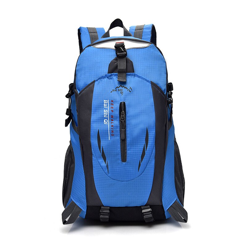 40l waterdichte outdoor sportklimrugzakken, wandel- en kampeerrugzak voor dames en heren, ,5 kleuren nylon trekkingrugzak: Blauwe kleur