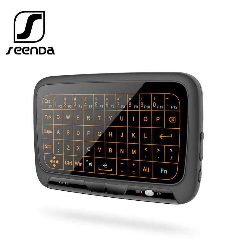 Seenda Mini 2.4G Draadloze Toetsenbord Backlight Touchpad Air Mouse Ir Leunend Afstandsbediening Voor Box Smart Tv Android Ios windows