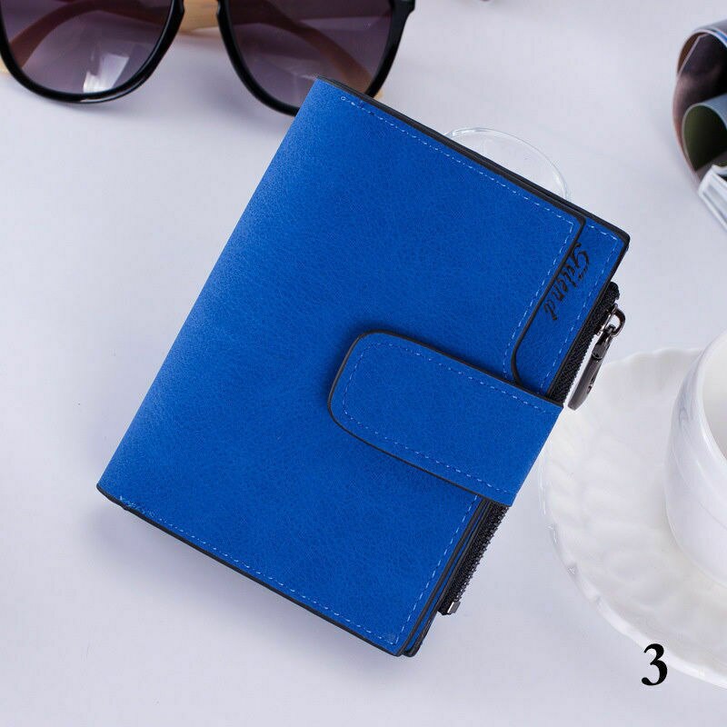 Brand Stylish Women Girls Leather Wallet Card Holder Coin Purse Clutch Small Handbag: Blue