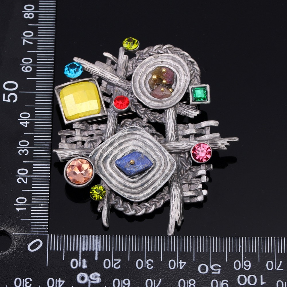 JUJIE-broches originales multicolores pour femmes, bijoux de style bohème, grande taille, Vintage, géométrique,