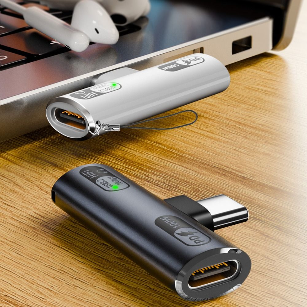 USB 3.2 Gen 2 Type C Audio Adapter PD 100W Fast Charging USB-C Earphone Converter 2 in 1 10Gbps Headphone Connector Tablet