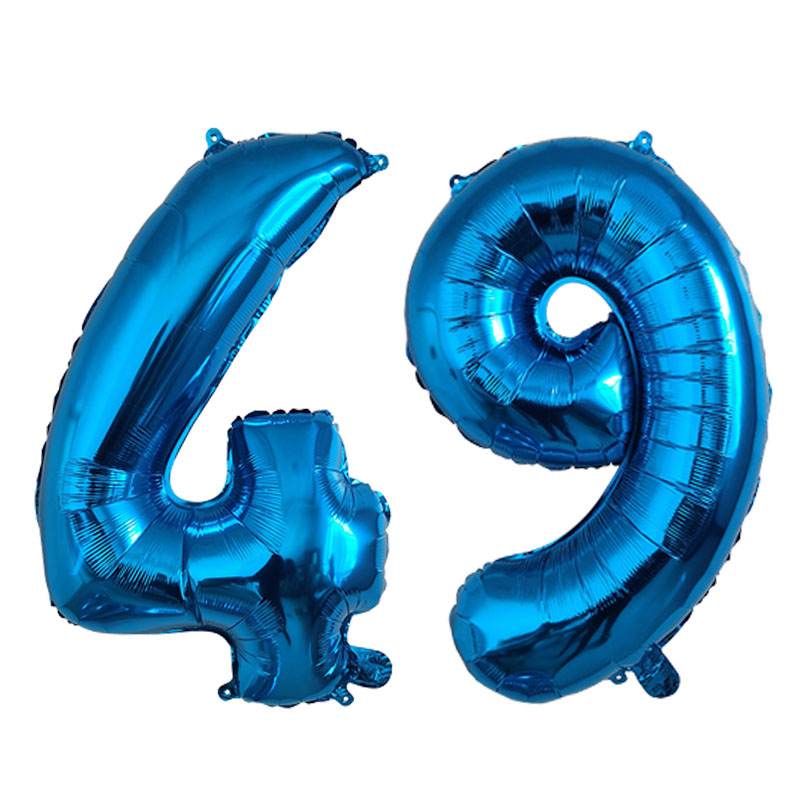 32 pulgadas 1 Uds globo de aluminio número 0 1 2 3 4 5 6 7 8 9 niños niñas de cumpleaños globos azul profundo suministro de: Piezas de rojo